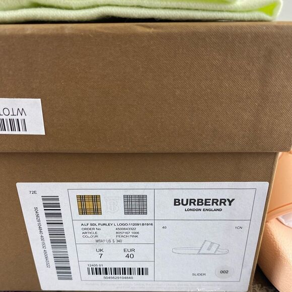 Burberry Logo Rubber Slide, Peach Pink Size EU 40 / US 10 New in box - Picture 8 of 9